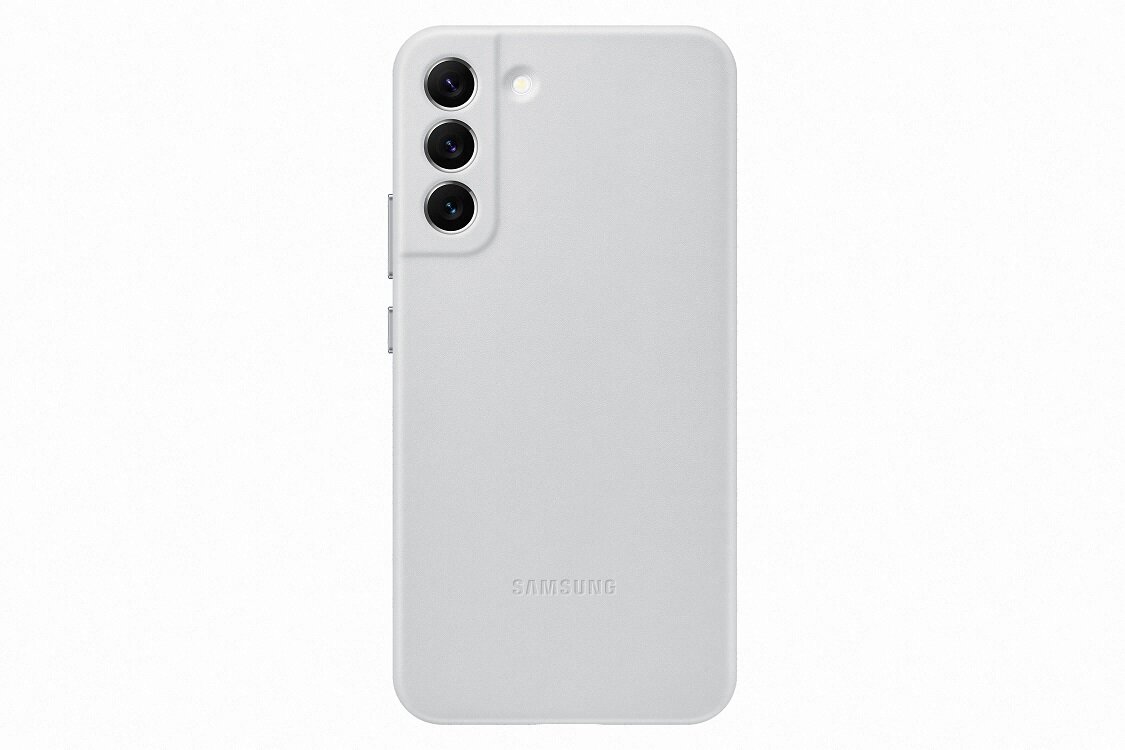 Etui Samsung Leather Cover do Galaxy S22+ EF-VS906LJEGWW Szare z tyłu