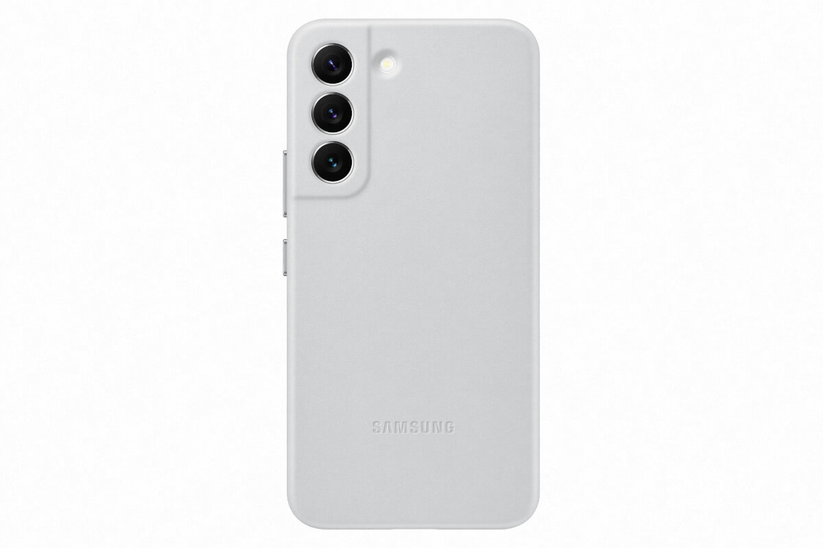 Etui Samsung Leather Cover do Galaxy S22 Light Gray EF-VS901LJEGWW tyłem