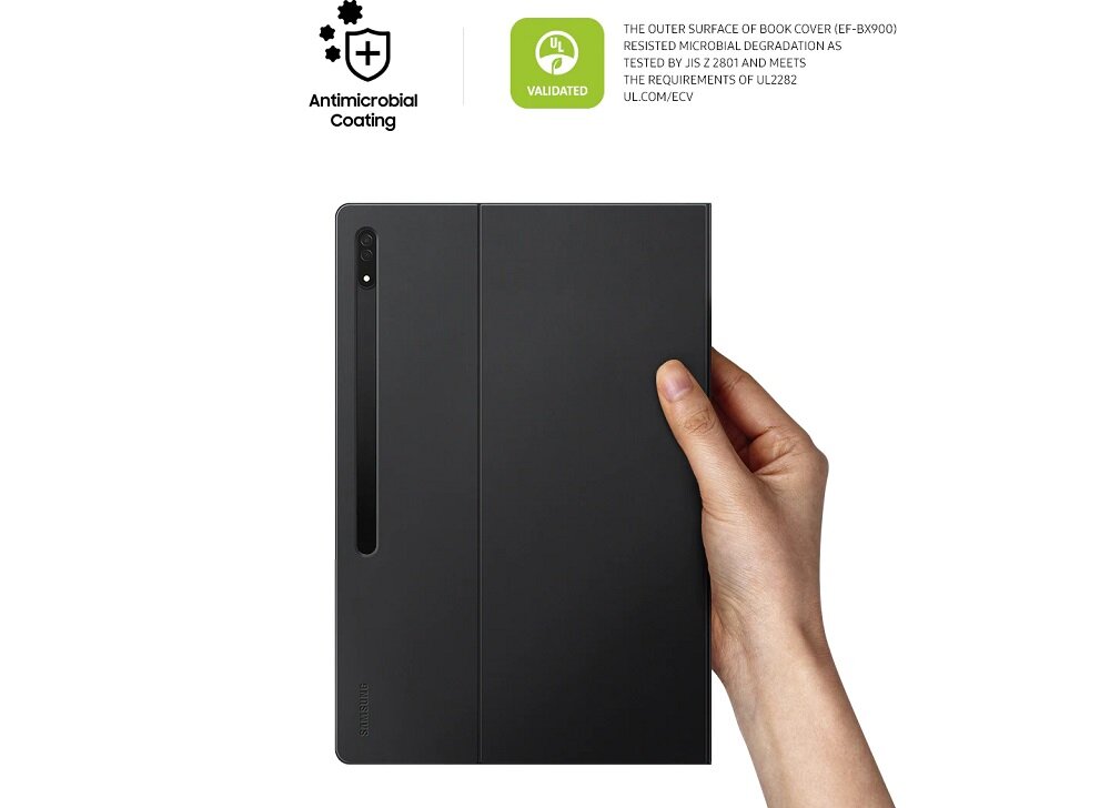 Etui Samsung Book Cover EF-BX900PBEGEU widok na etui na pleckach tableta