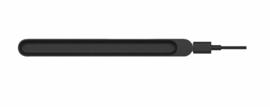 Ładowarka Microsoft Surface Slim Pen Charger grafika przedstawia łądowarkę podłączoną do pióra Surface Slim Pen