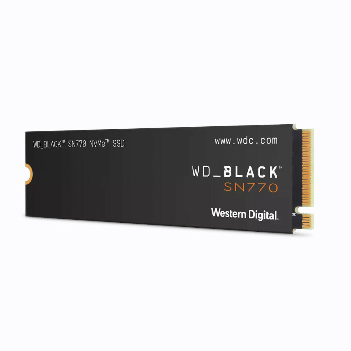 Dysk SSD Western Digital WD_BLACK SN770 NVMe zdjęcie dysku pod skosem