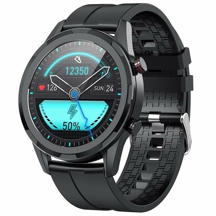 Smartwatch Kumi Magic GT3 czarny grafika przedstawia smartwatch pod skosem