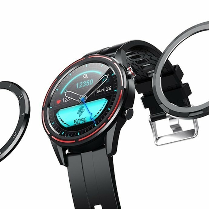 Smartwatch Kumi Magic GT3 czarny widok lekko od boku