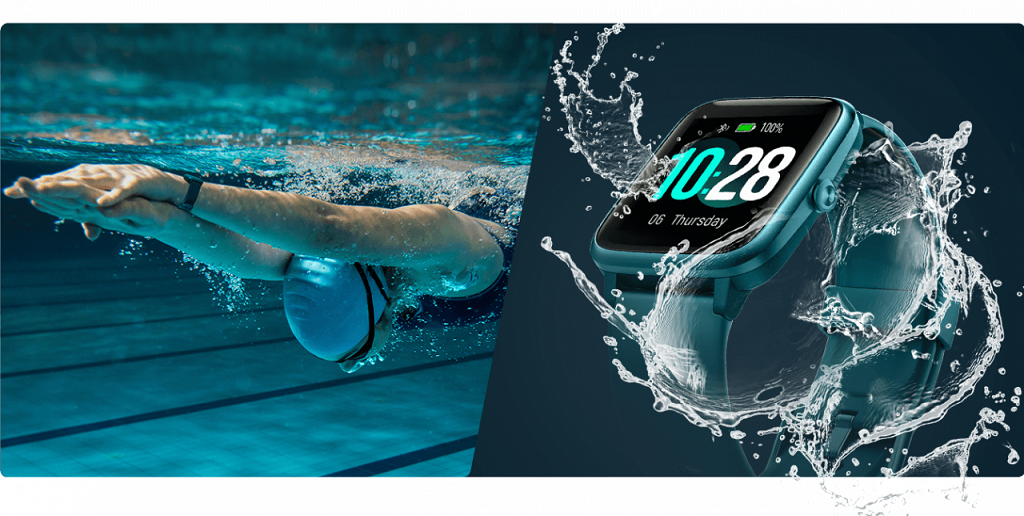 Smartwatch Ulefone Watch (UF-W/BK) Czarny na ręku pływaka