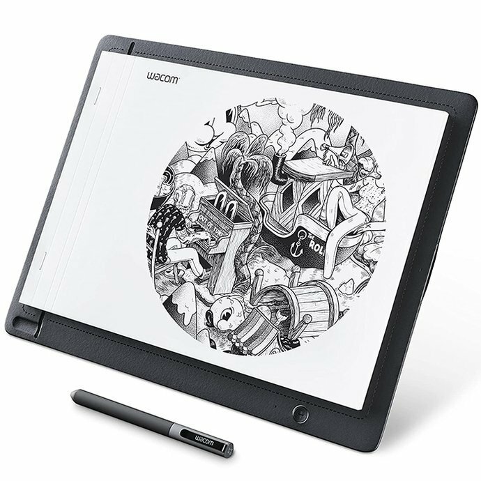 Tablet graficzny Wacom Sketchpad Pro Czarny po skosie na białym tle
