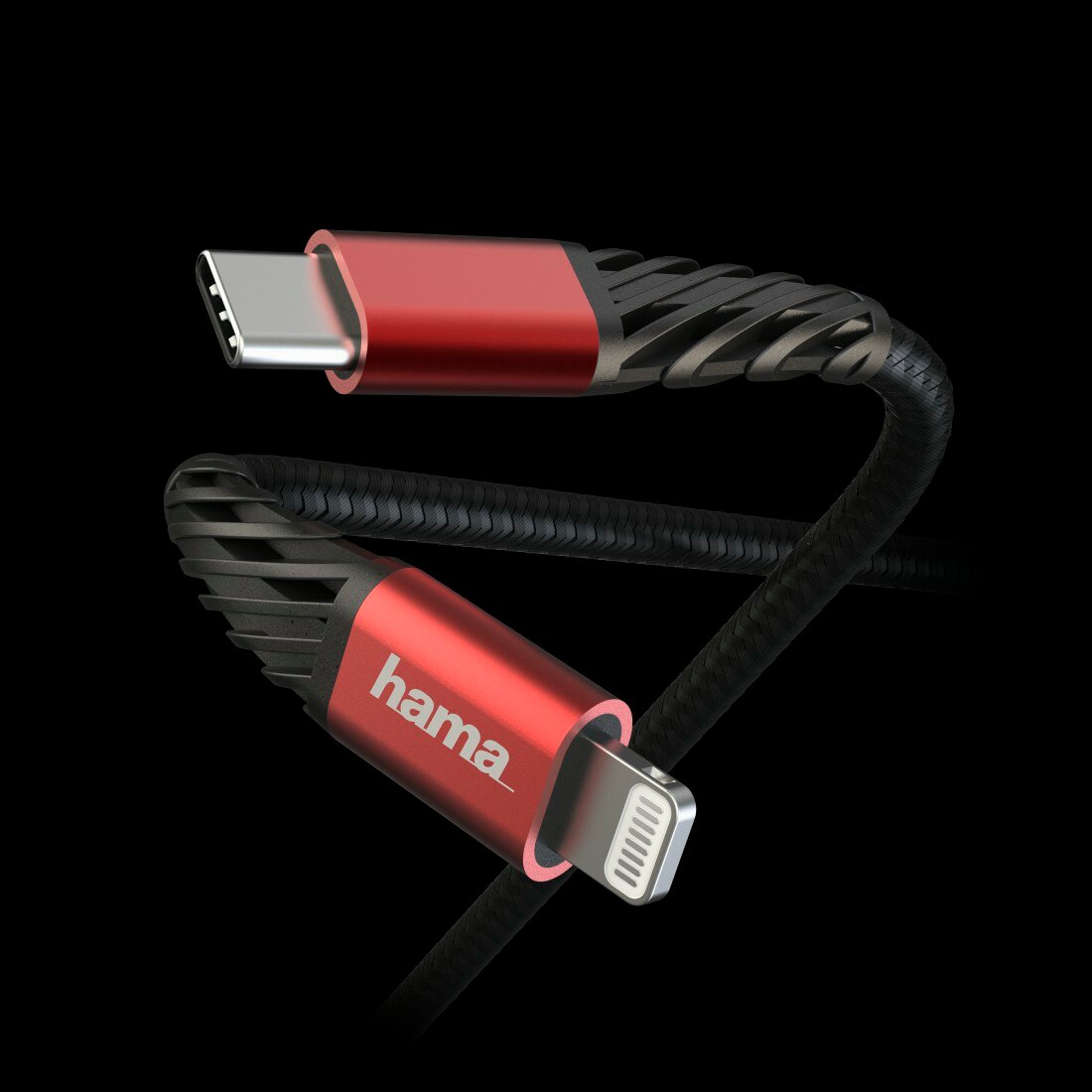 Kabel USB Hama Extreme Kabel USB-C – Lightning 1,5m czarno-czerwony