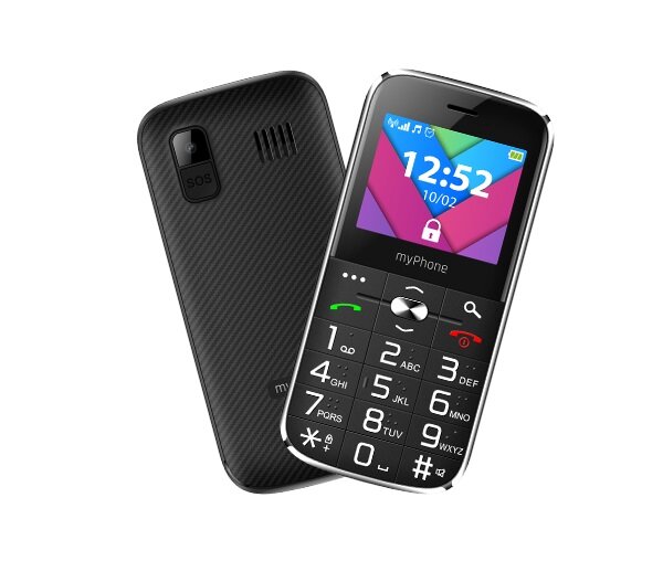 Telefon myPhone Halo C Czarny z przodu i z tył€