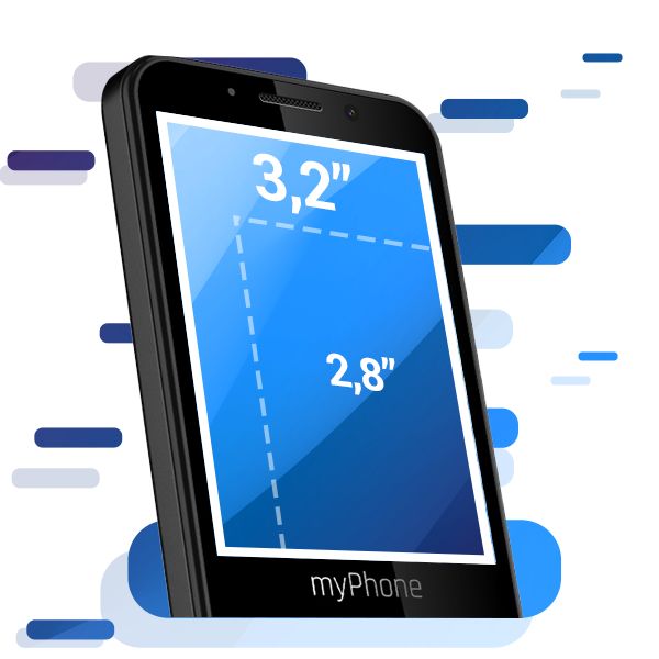 Telefon myPhone Up Smart z wyświetlonym rozmiarem rozdzielczości