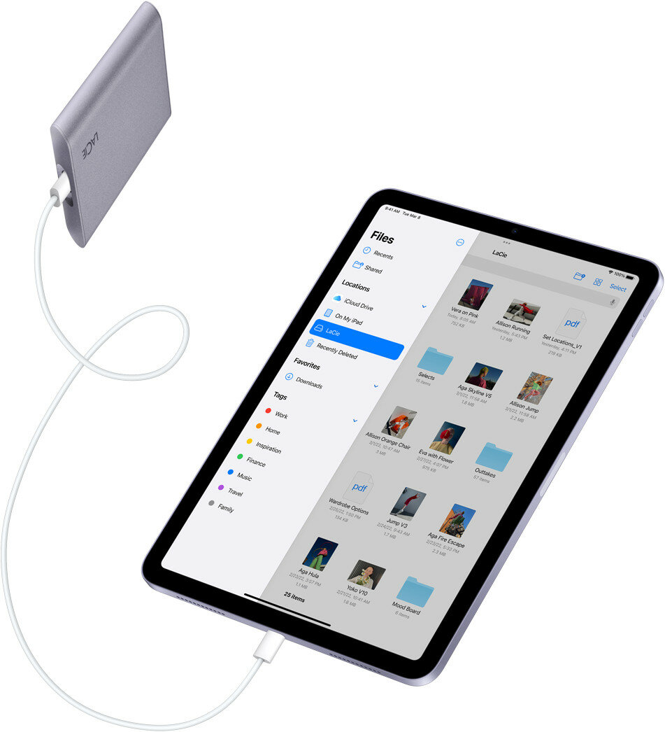 Tablet Apple iPad Air MM6T3FD/A podłączony przez USB