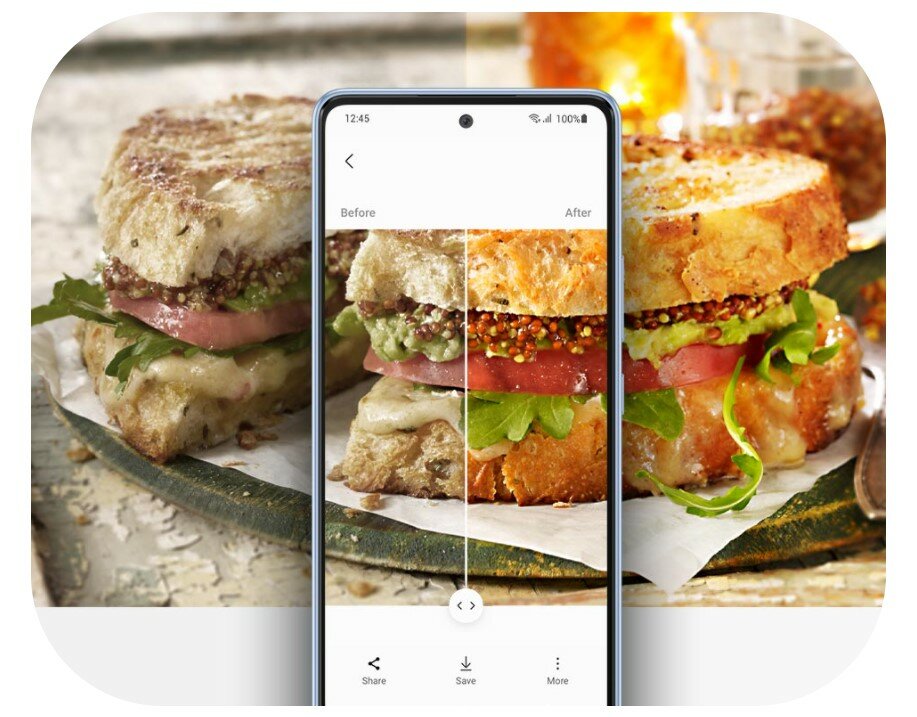 Smartfon Samsung Galaxy A53 5G SM-A536B 6GB/128GB Pomarańczowy pokazane automatyczne dobieranie optymalnyn kolory