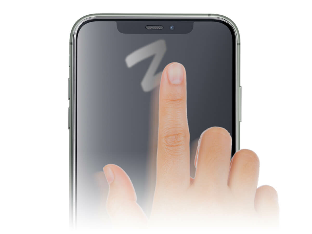 Szkło hartowane 3MK NeoGlass Samsung Galaxy A217 A21s czarne palec na ekranie