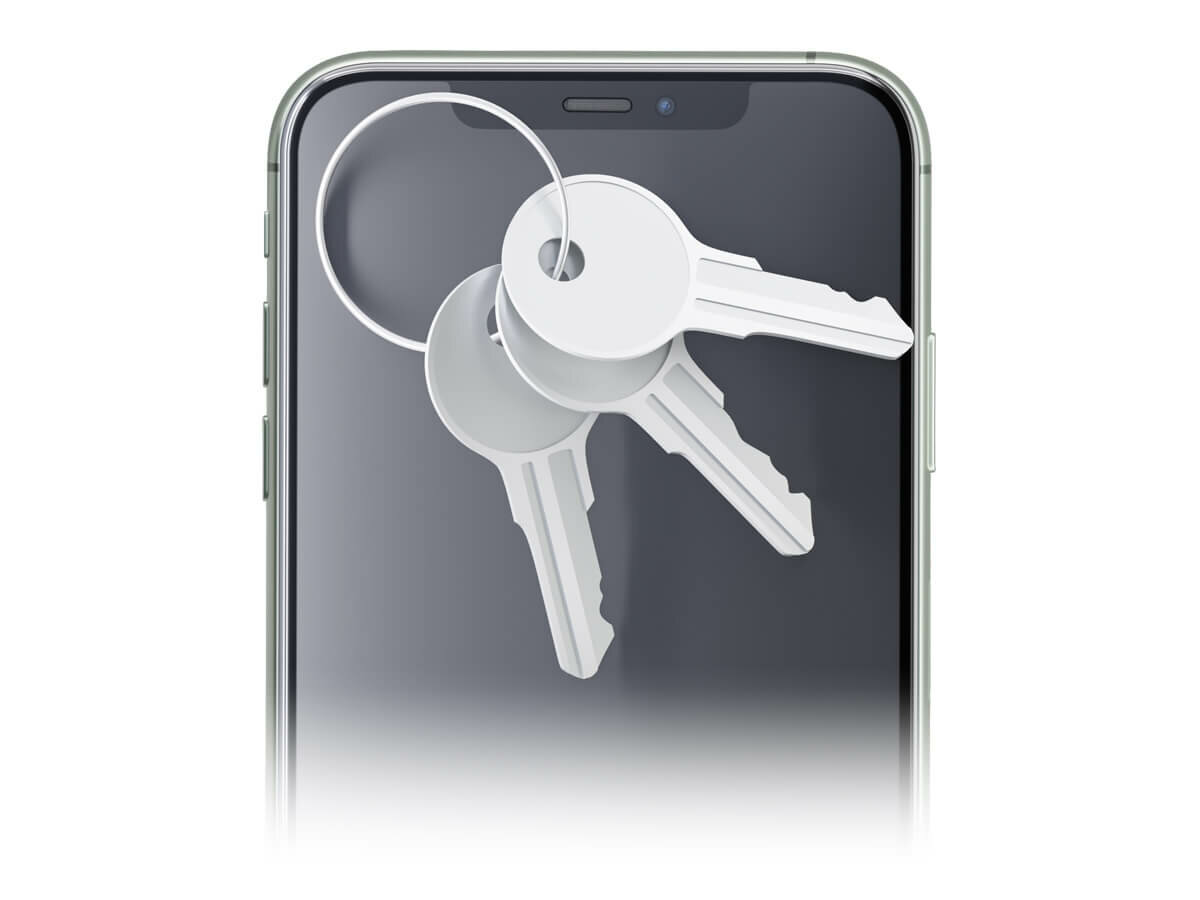 Szkło hartowane 3MK NeoGlass Samsung Galaxy A217 A21s czarne klucze na telefonie