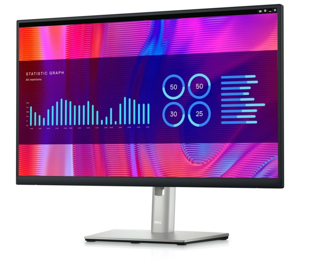 Monitor Dell P3223DE 31.5” widok pod skosem