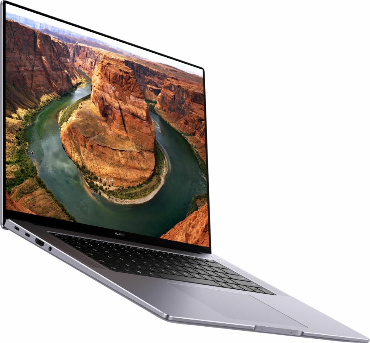 Laptop HUAWEI MateBook 16 2021 53012XUT otwarty lekko po skosie