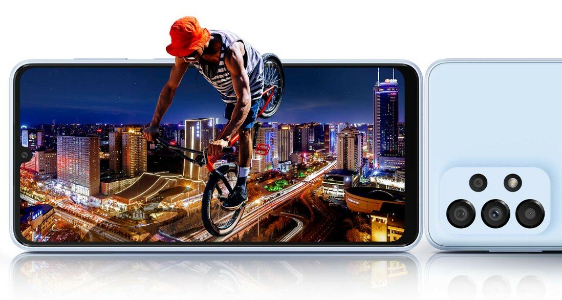 Smartfon Samsung Galaxy A33 5G SM-A336B 6GB/128GB biały pokazany tylny i przedni aparat i jakość zdjęcia