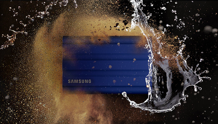 Dysk SSD Samsung T7 Shield 1TB MU-PE1T0K/EU beżowy frontem