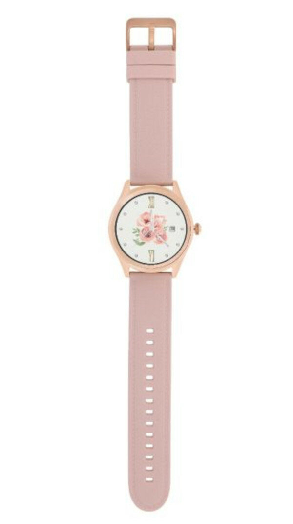 Smartwatch Vector 34-02-RG różowy pokazany zegarek z niezapiętym paskiem