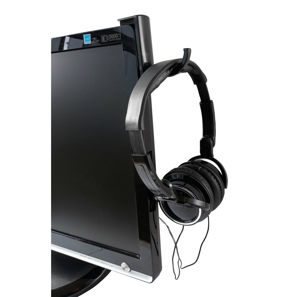 Wieszak na słuchawki Techly ICC SH-HANGTY 2 sztuki słuchawki na wieszaku zamontowanym na monitorze