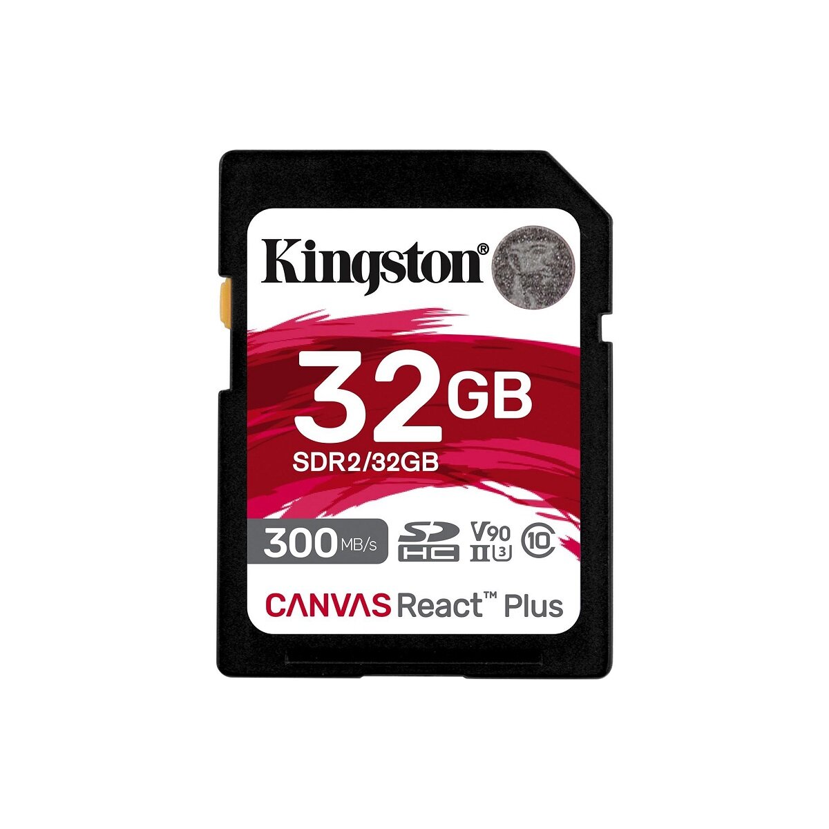 Karta pamięci Kingston SDHC Canvas React Plus 32GB widok karty pamięci od przodu