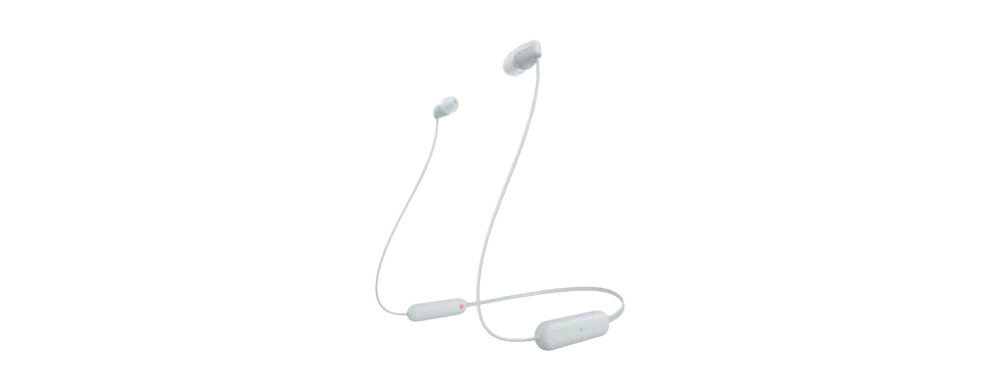 Słuchawki Sony WI-C100W białe pokazane słuchawki w całości