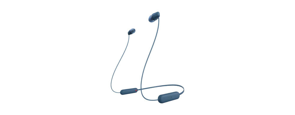 Słuchawki Sony WI-C100L niebieskie pokazane słuchawki w całości