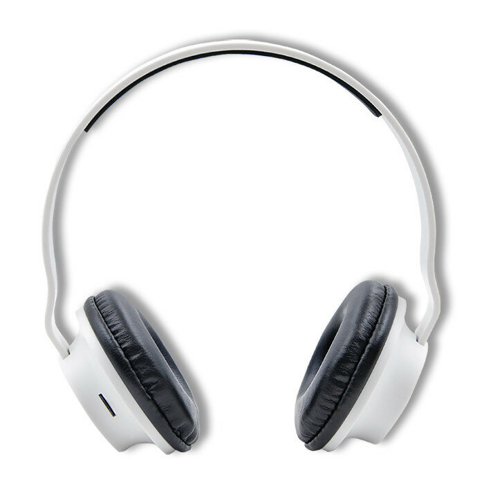 Słuchawki bezprzewodowe Qoltec 50847 białe pokazane od frontu