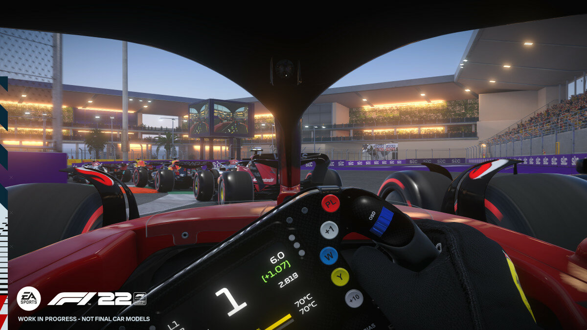Gra Electronic Arts F1 2022 jedna ze scen gry, widok od kierowcy