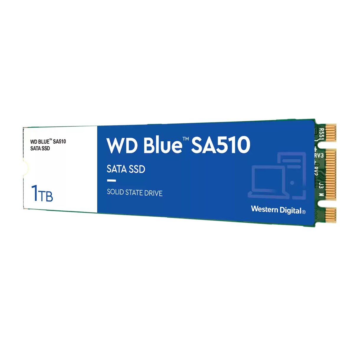 Dysk SSD WD Blue SA510 1TB SATA M.2 widok pod skosem