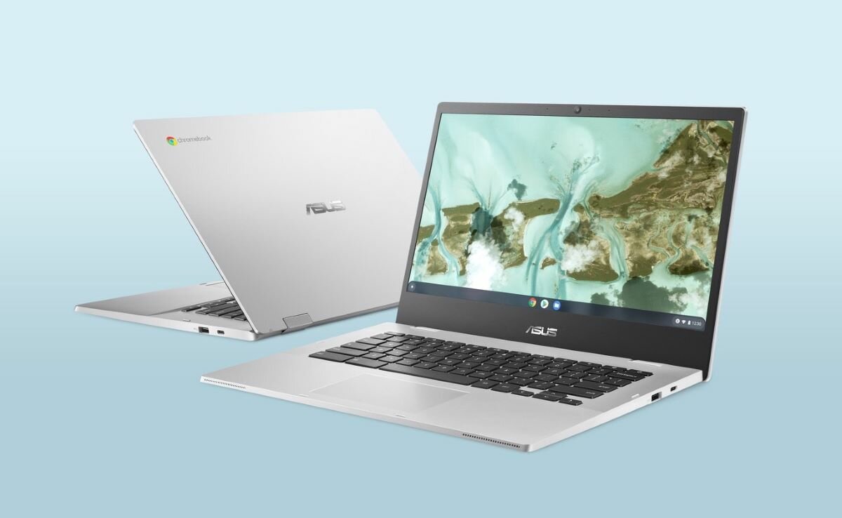 Laptop Asus Chromebook CX1 (CX1500) CX1500CNA-BR0092 widok na laptopy z dwóch stron
