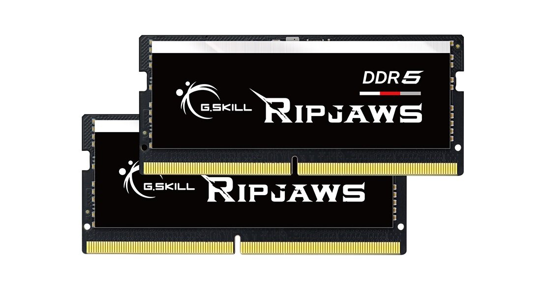 Pamięć RAM G.SKILL Ripjaws F5-4800S4039A16GX2-RS DDR5 32GB 4800MHz CL40 widok na dwie kości ram od frontu