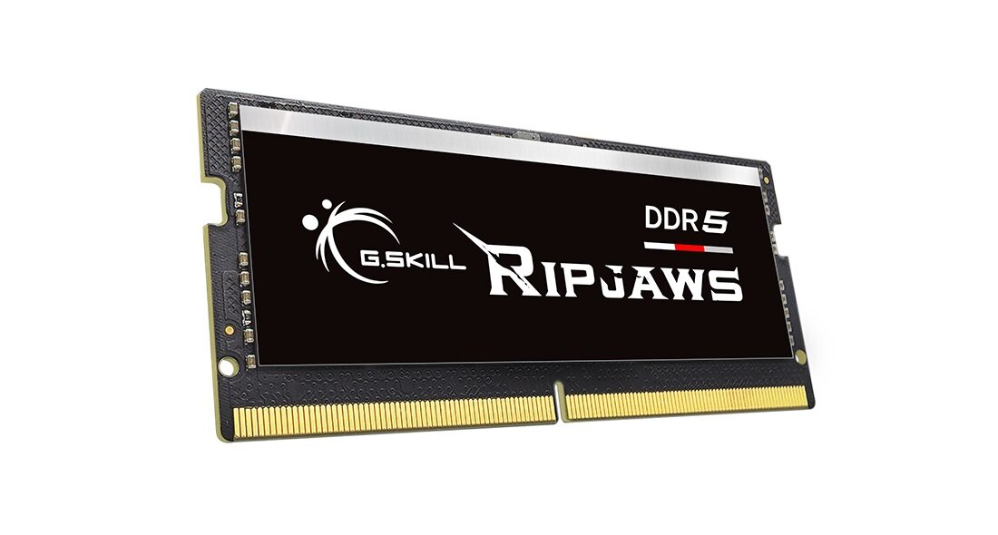 Pamięć RAM G.SKILL Ripjaws F5-4800S4039A16GX2-RS DDR5 32GB 4800MHz CL40 widok pod skosem od lewej strony