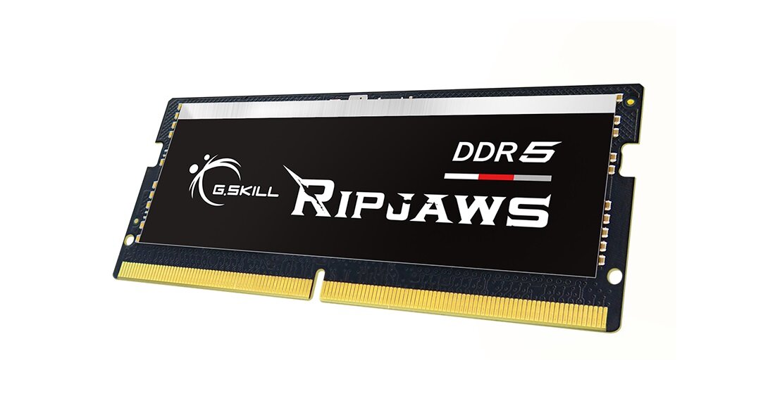 Pamięć RAM G.SKILL Ripjaws F5-4800S4039A16GX2-RS DDR5 32GB 4800MHz CL40 widok pod skosem od prawej strony