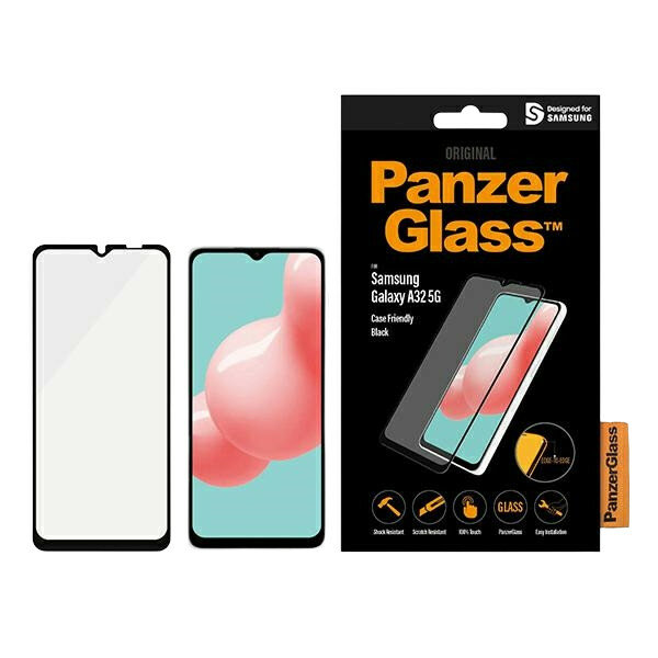 Szkło hartowane PanzerGlass E2E Regular Samsung Galaxy A33 5G czarne szkło frontem i opakowanie