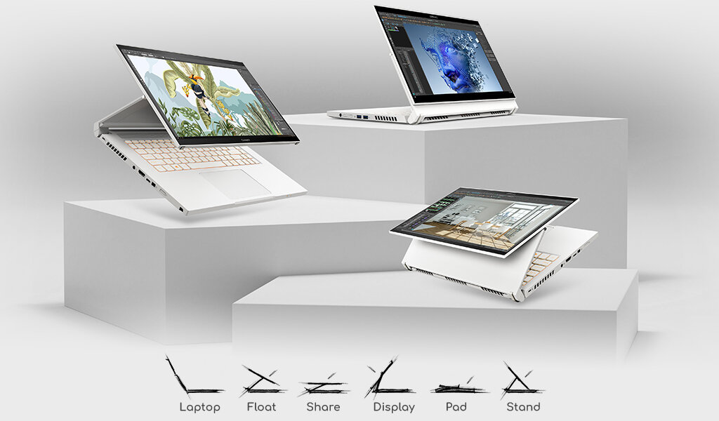 Laptop ACER ConceptD 3 Ezel CC315-73G trzy ustawienia laptopa