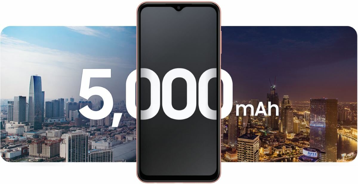 Smartfon Samsung Galaxy M13 SM-M135F pomarańczowy pokazana pojemność baterii 5000 mah