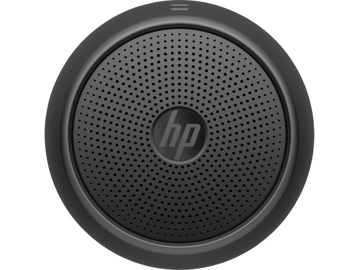 Głośnik Bezprzewodowy HP Bluetooth 360 Czarny widoczny od góry z logiem HP
