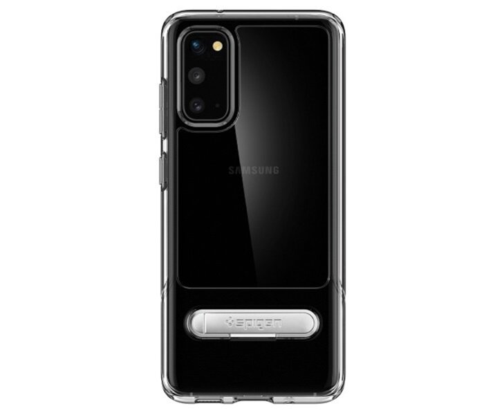 Etui Spigen Slim Armor Essential widok na etui na pleckach telefonu