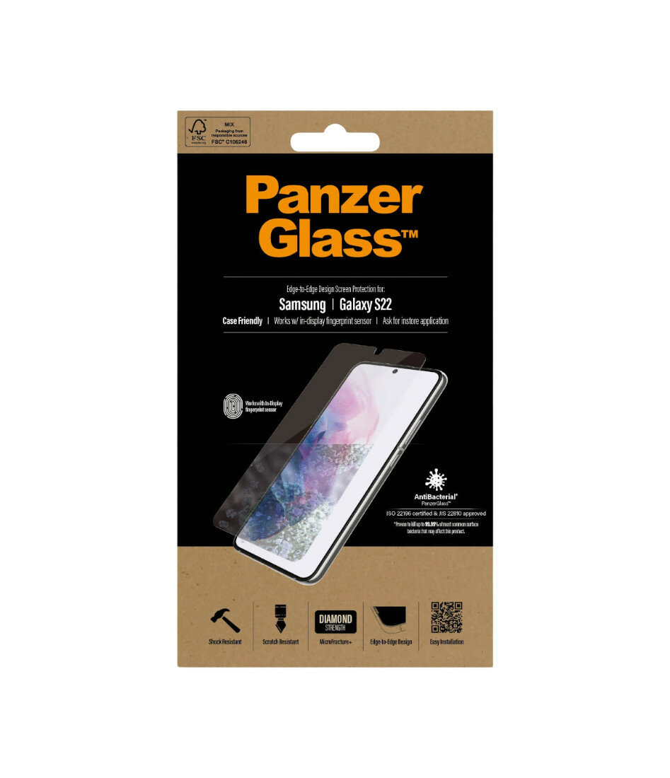 Szkło hartowane Panzerglass 7293 do Samsunga Galaxy S22 5G opakowanie