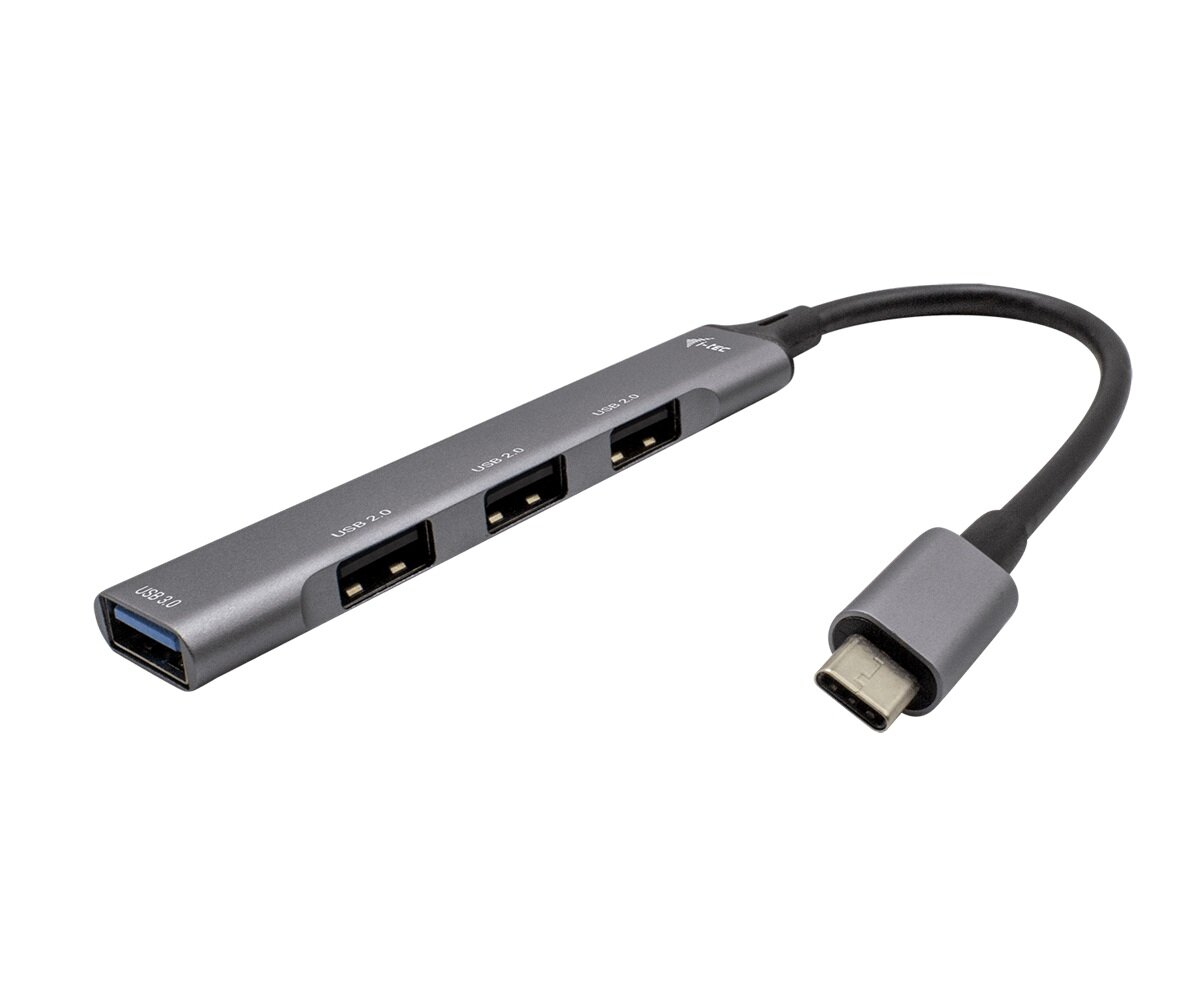 Hub USB i-Tec C31HUBMETALMINI4 4-portowy na białym tle