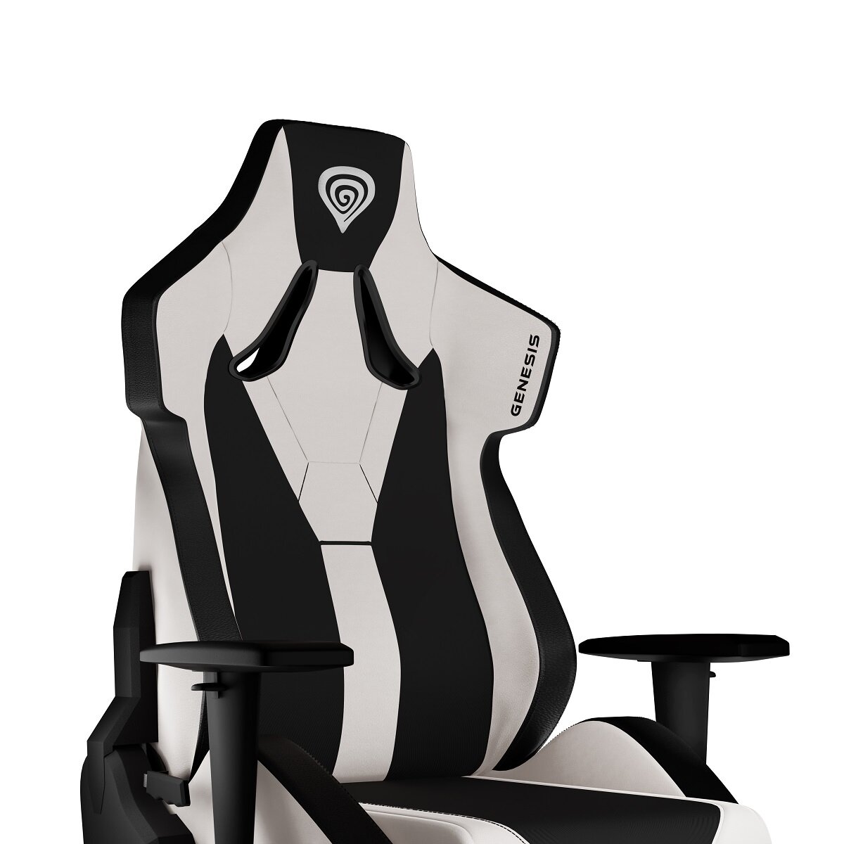 Krzesło gamingowe Genesis Nitro 650 białe widok oparcia krzesła