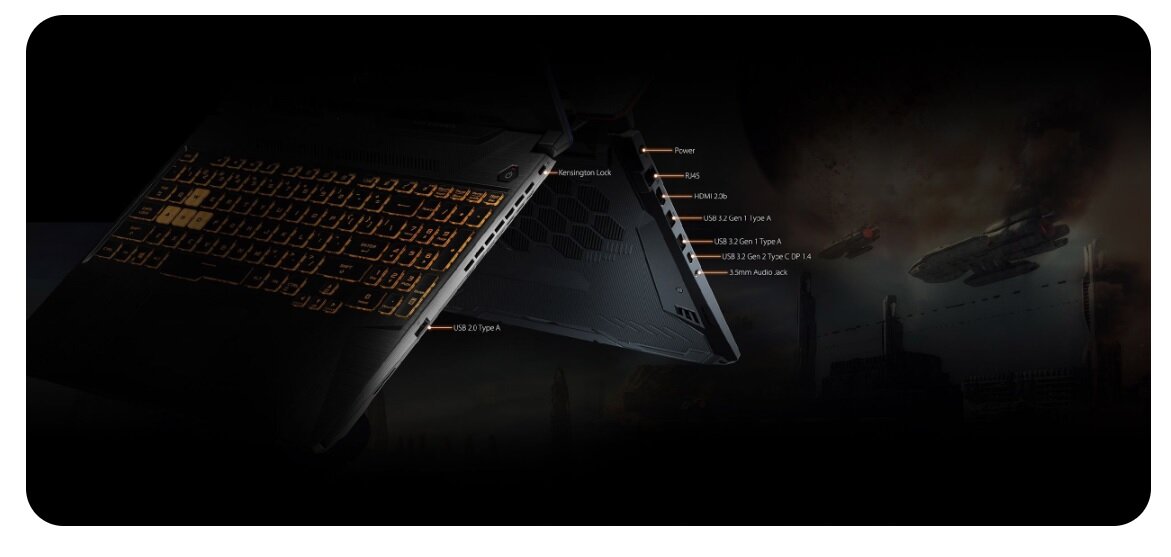 Laptop Asus FX706HEB-HX116 Intel Core i5-11400H złącza