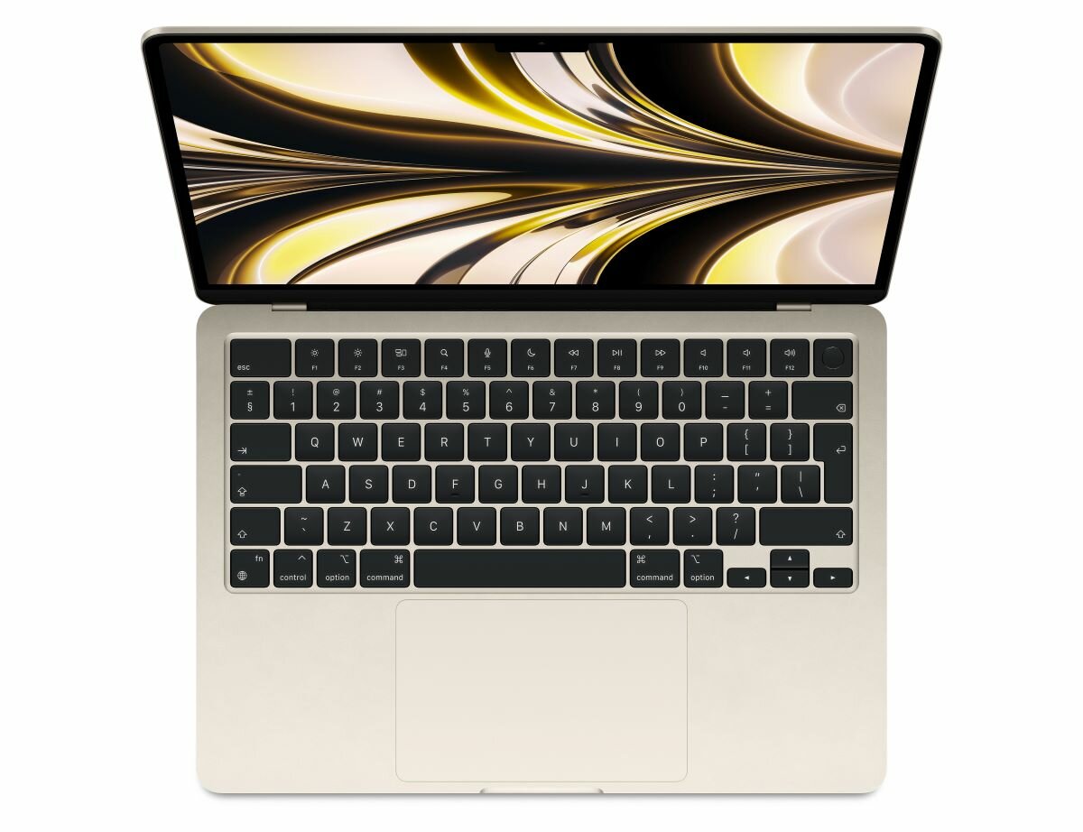 Laptop Apple MacBook Air MLY13ZE/A widok z góry na otwarty laptop