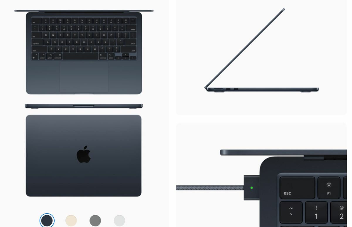 Laptop Apple MacBook Air MLY13ZE/A widok z kilku stron na laptopa