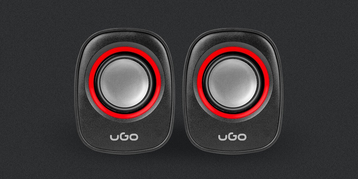 Głośniki UGO Tamu S100 UGL-1790 czerwone głośniki na czarnym tle