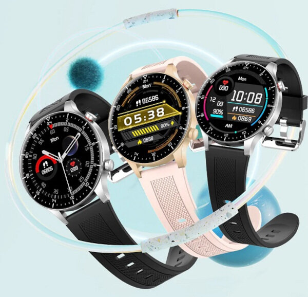 Smartwatch Kumi GW16T PRO czarny trzy zegarki frontem