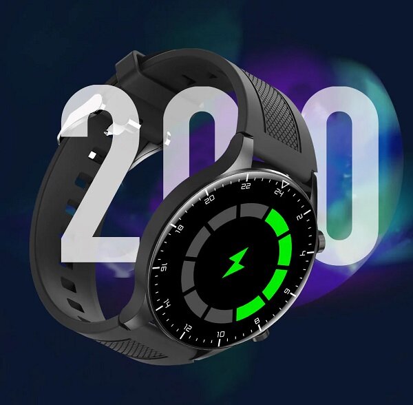 Smartwatch Kumi GW16T PRO czarny poziom naładowania baterii
