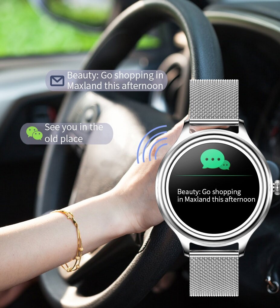 Smartwatch Kumi K3 złoty powiadomienia