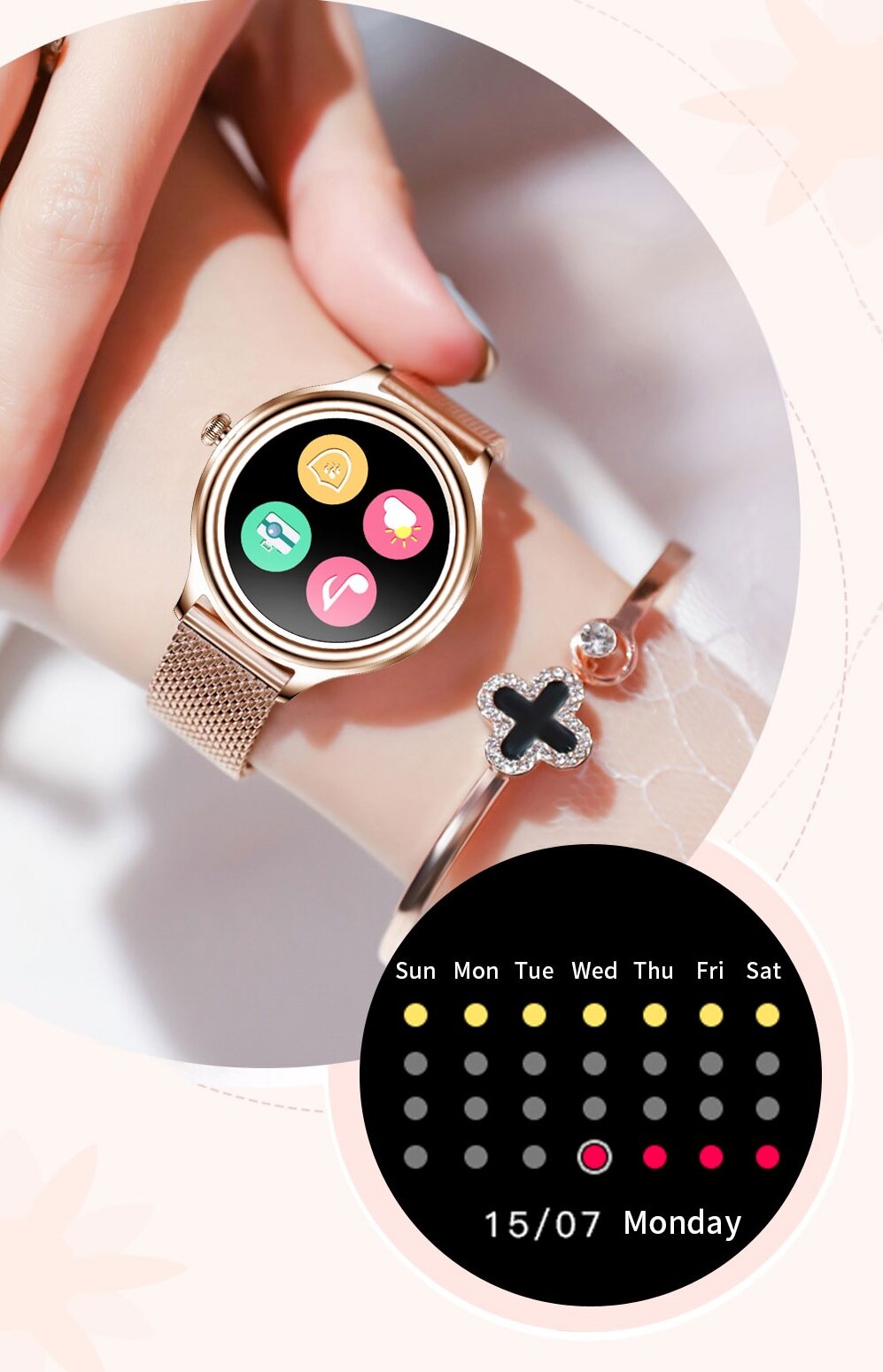 Smartwatch Kumi K3 srebrny funkcje
