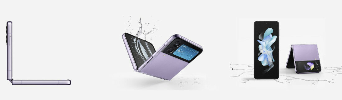 Smartfon Samsung Galaxy Flip4 5G 8GB/128GB złoty pokazana wodoodporność i wytrzymałość ekranu