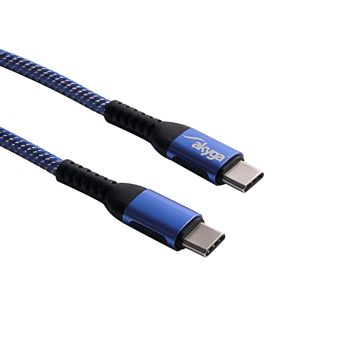 Kabel USB-C Akyga AK-USB-36 0.5m 100W zbliżenie na wtyki USB-C